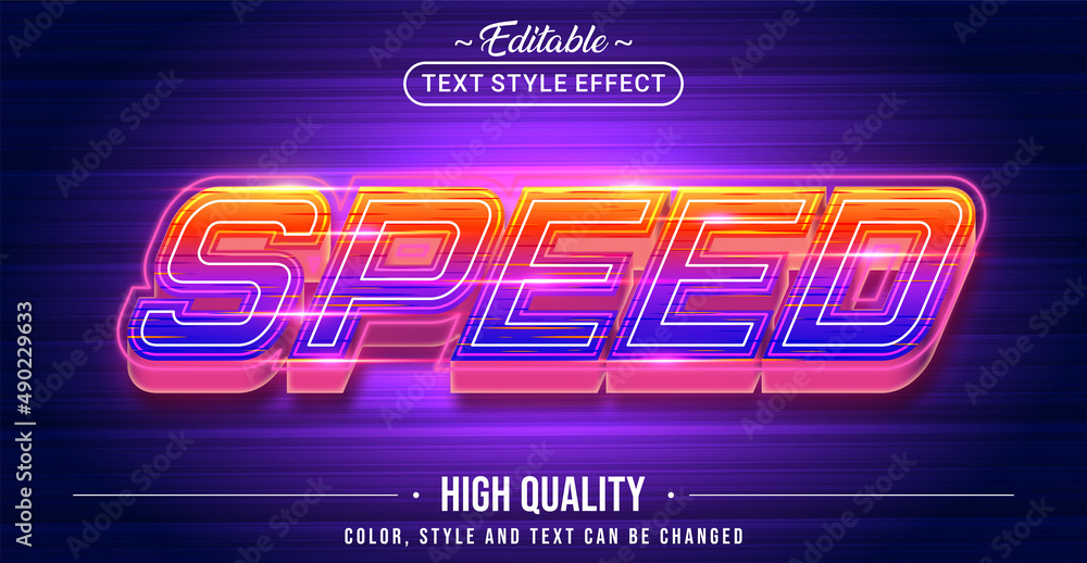Poster Editable text style effect - Speed text style theme.