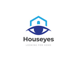 Eye house vector logo design