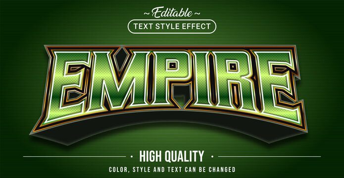 Editable text style effect - Green Empire text style theme.