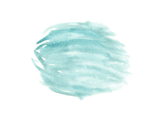 light blue watercolor stain on white background
