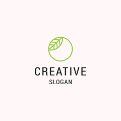 Letter o leaf logo icon flat design template 