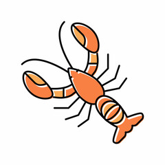 lobster seafood color icon vector illustration