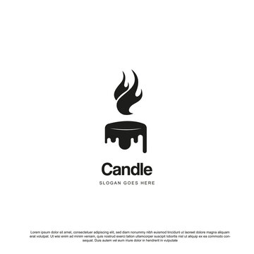 Melted candle logo template vector illustration