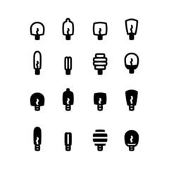 simple collection of energy lamp line vector icons, simple can be a lamp logo or energy logo