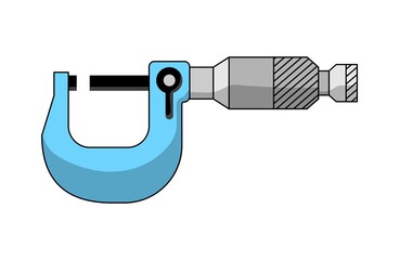simple blue screw micrometer illustration for physics subject