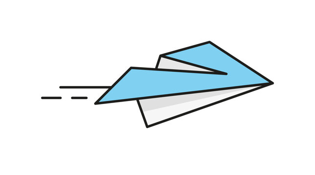 Origami paper plane icon design vector template. Travel air sky symbol.