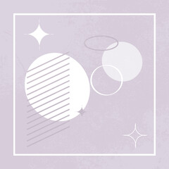 Set of various shaped objects. Purple abstract retro illustration. Stars, circles, ovals. Design for card, logo, posters, invitation, web and print use
