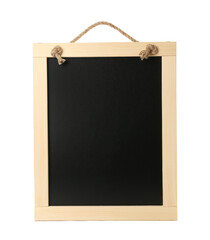 Clean small black chalkboard isolated on white