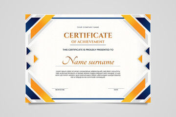 Modern gradient certificate of achievement template design