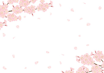 Fototapeta na wymiar 舞い散る桜の花のベクター素材