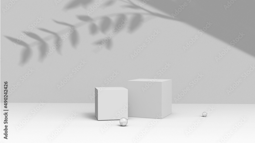 Poster Product background using 3D rendering and geometry. background for products mockup
 presentation. 3d rendering illustration.