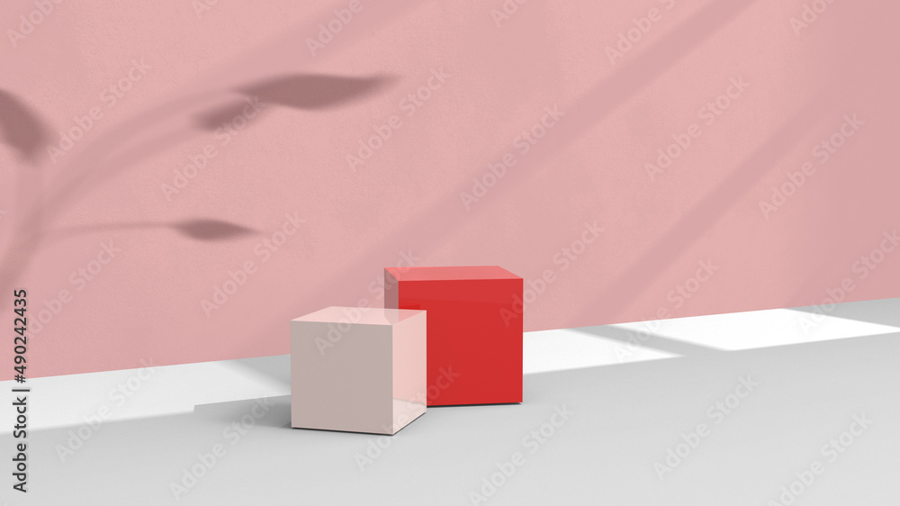 Poster product background using 3d rendering and geometry. background for products mockup presentation. 3d 