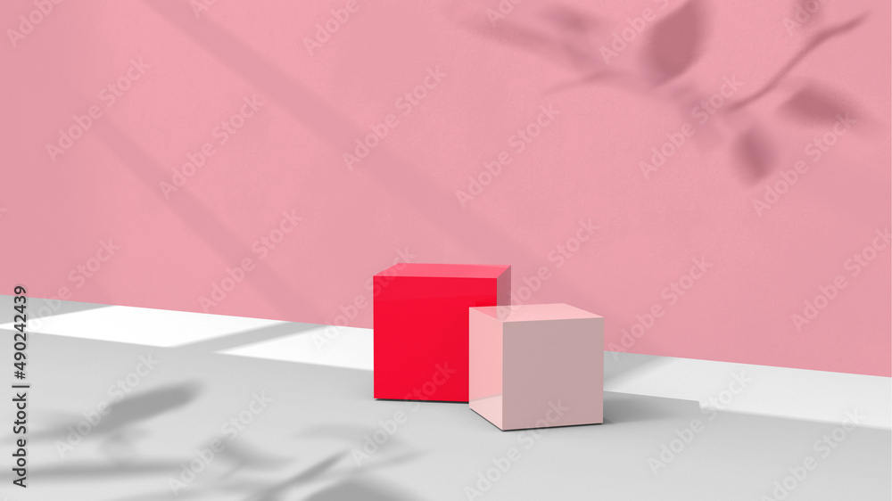 Poster product background using 3d rendering and geometry. background for products mockup presentation. 3d 