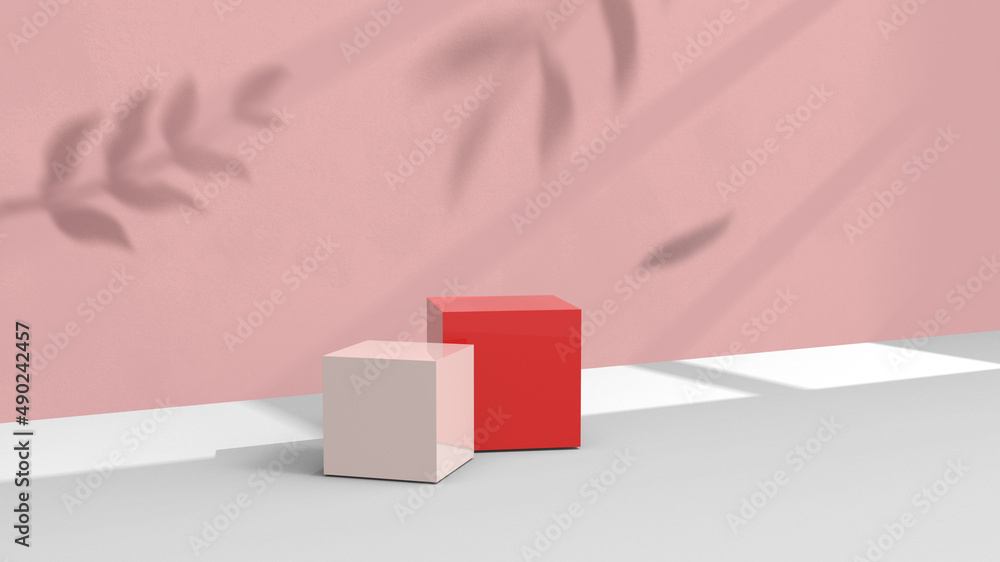 Poster product background using 3d rendering and geometry. background for products mockup presentation. 3d 