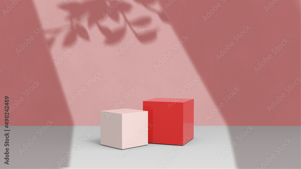 Poster product background using 3d rendering and geometry. background for products mockup presentation. 3d 