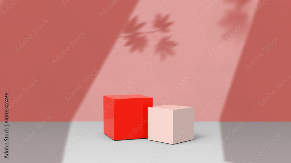 Poster product background using 3d rendering and geometry. background for products mockup presentation. 3d 