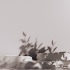 Natural Podium display for product presentation 3d rendering