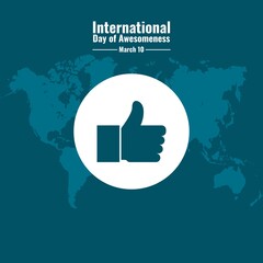 Vector Icon Thumb up, International Day of Awesomeness Design Concept, suitable for social media post templates, posters, greeting cards, banners, backgrounds, brochures. Vector Illustration