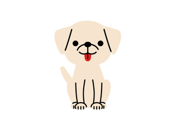 お座りをしているラブラドールレトリーバーの子犬