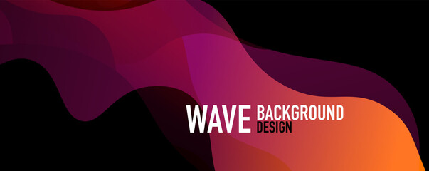 Abstract background - shiny fluid gradients and overlapping waves. Vector Illustration For Wallpaper, Banner, Background, Landing Page