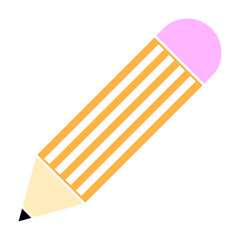 cartoon pencil. Hand draw. Vector illustration. stock image.