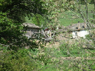 Landscape in mountain and some very old houses 