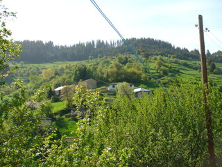 Landscape in mountain and some very old houses 