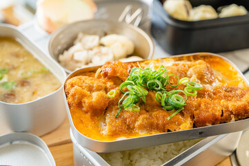 メスティンで作ったカツ丼