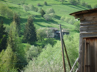 Landscape in mountain and some very old houses 
