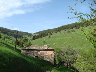 Landscape in mountain and some very old houses 