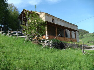 Landscape in mountain and some very old houses 