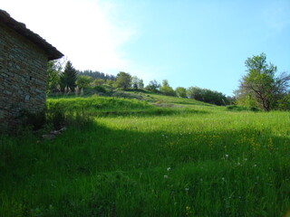 Landscape in mountain and some very old houses 