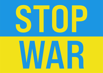 Banner with stop war in Ukraine. Vector Illustration.
