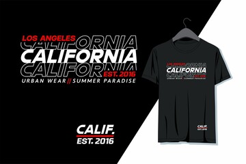 Vector typography slogan California, urban wear, t shirt printing. 