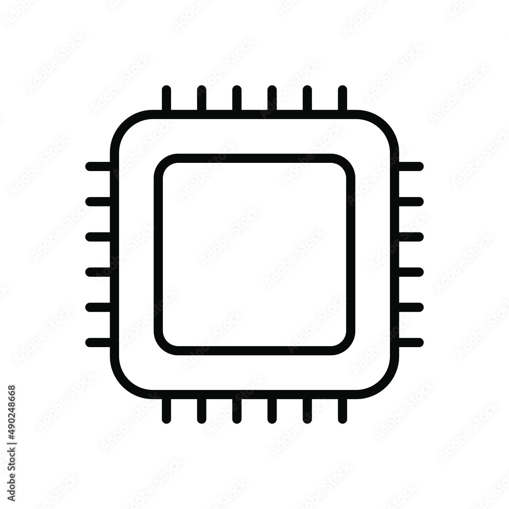 Aufkleber Simple circuit board icon design template. Microchip processor symbol.