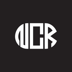 NCR letter logo design on black background. NCR creative initials letter logo concept. NCR letter design.