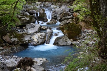 Fantastic green and blue waterfall