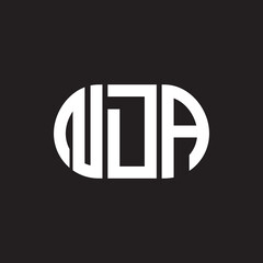 NDA letter logo design on black background. NDA creative initials letter logo concept. NDA letter design.