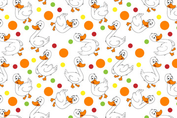 cute goose animal cartoon pattern