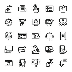 content creator icon set illustration vector graphic
