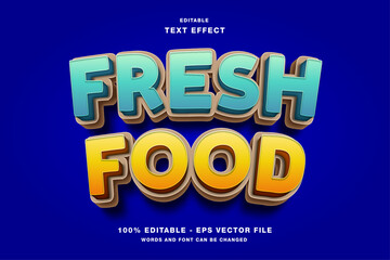 Fresh Food 3d Editable Text Effect