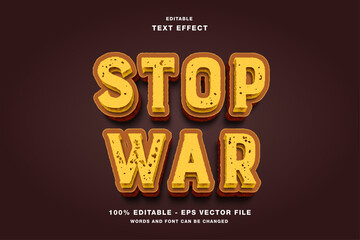 Stop War 3D Editable Text Effect