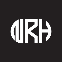 NRH letter logo design on black background. NRH creative initials letter logo concept. NRH letter design.