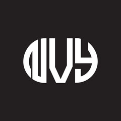 NVY letter logo design on black background. NVY creative initials letter logo concept. NVY letter design.