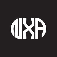 NXA letter logo design on black background. NXA creative initials letter logo concept. NXA letter design.