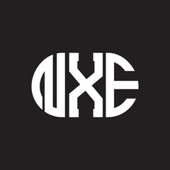 NXE letter logo design on black background. NXE creative initials letter logo concept. NXE letter design.