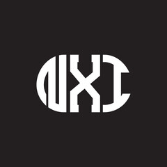PrintNXI letter logo design on black background. NXI creative initials letter logo concept. NXI letter design.
