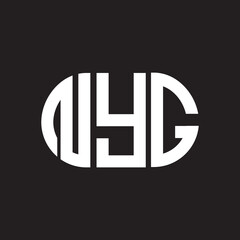 NYG letter logo design on black background. NYG creative initials letter logo concept. NYG letter design.
