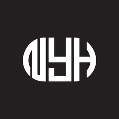 Obraz premium NYH letter logo design on black background. NYH creative initials letter logo concept. NYH letter design.