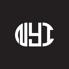 Fototapeta premium NYI letter logo design on black background. NYI creative initials letter logo concept. NYI letter design.